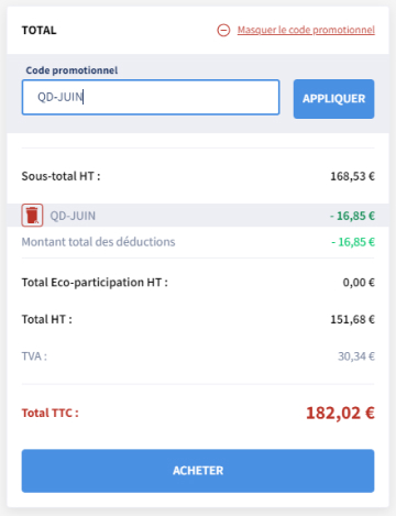 Rubix FAQ - ligne de remise