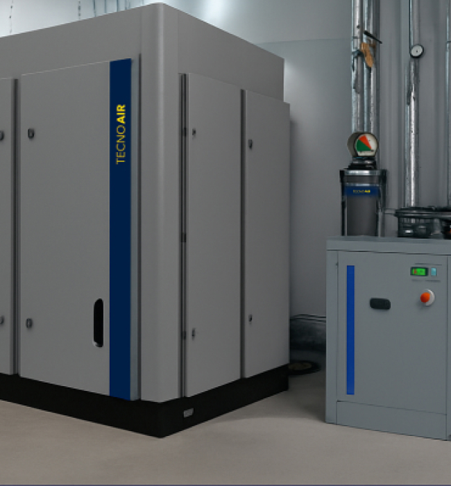 Compresseur d'air comprimé industriel Tecnoair pour l'alimentation des outils et lignes de production