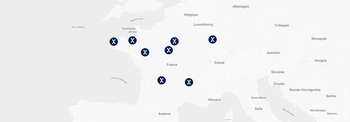 Carte des zones d'intervention Rubix